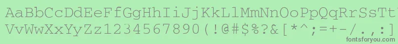 フォントCourdlRegular – 緑の背景に灰色の文字