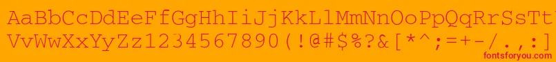 CourdlRegular Font – Red Fonts on Orange Background