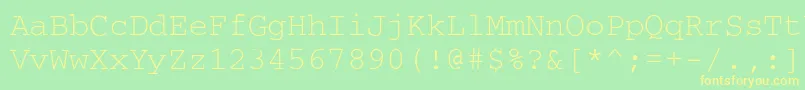 CourdlRegular Font – Yellow Fonts on Green Background