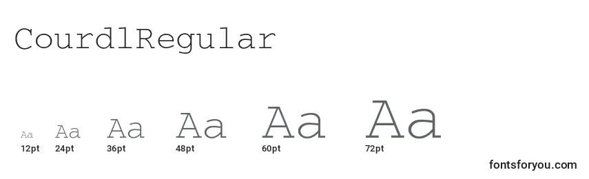 Размеры шрифта CourdlRegular