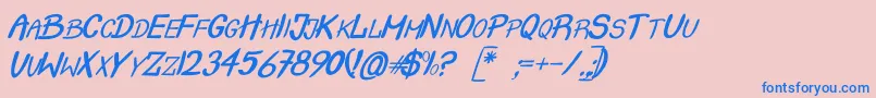CrashItalic Font – Blue Fonts on Pink Background