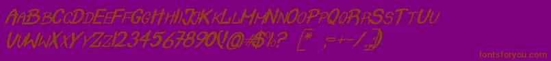 Шрифт CrashItalic – коричневые шрифты на фиолетовом фоне