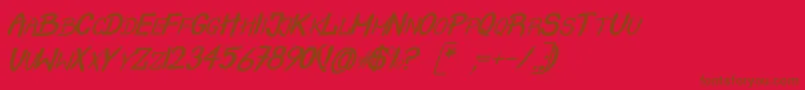 フォントCrashItalic – 赤い背景に茶色の文字