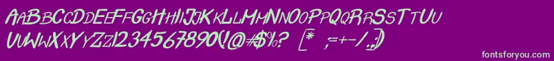 CrashItalic Font – Green Fonts on Purple Background