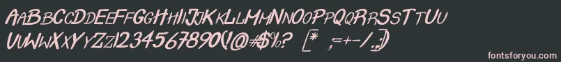 CrashItalic Font – Pink Fonts on Black Background