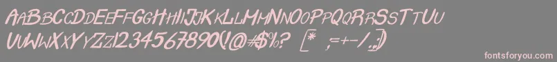 CrashItalic Font – Pink Fonts on Gray Background