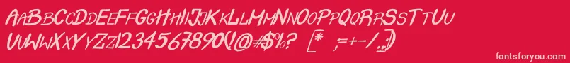 CrashItalic Font – Pink Fonts on Red Background