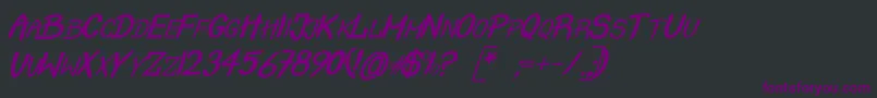 CrashItalic Font – Purple Fonts on Black Background