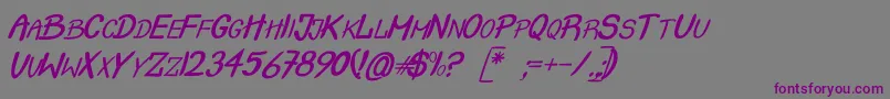 Шрифт CrashItalic – фиолетовые шрифты на сером фоне