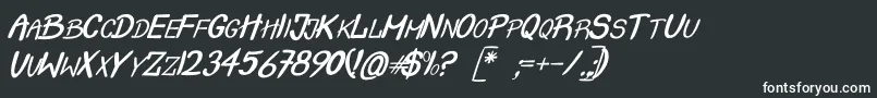 CrashItalic Font – White Fonts on Black Background