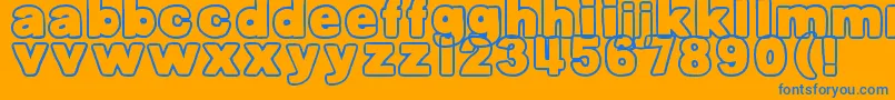 DjbBellyButtonOuttie Font – Blue Fonts on Orange Background