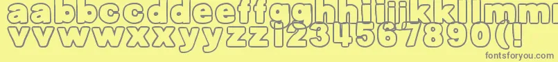 DjbBellyButtonOuttie Font – Gray Fonts on Yellow Background