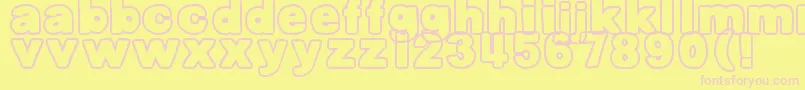 DjbBellyButtonOuttie Font – Pink Fonts on Yellow Background