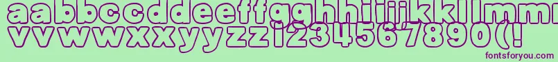 DjbBellyButtonOuttie Font – Purple Fonts on Green Background