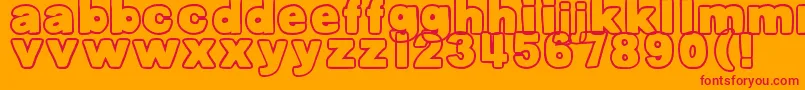 DjbBellyButtonOuttie Font – Red Fonts on Orange Background
