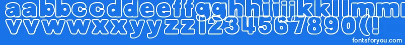 DjbBellyButtonOuttie Font – White Fonts on Blue Background