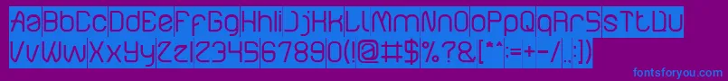 ElectroStaticRainInverse-Schriftart – Blaue Schriften auf violettem Hintergrund