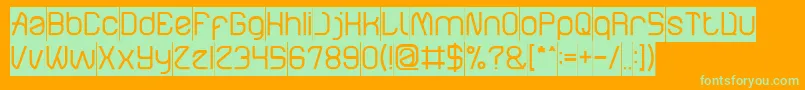 ElectroStaticRainInverse-Schriftart – Grüne Schriften auf orangefarbenem Hintergrund