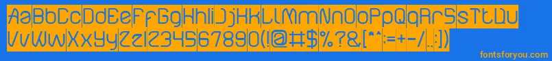 ElectroStaticRainInverse Font – Orange Fonts on Blue Background