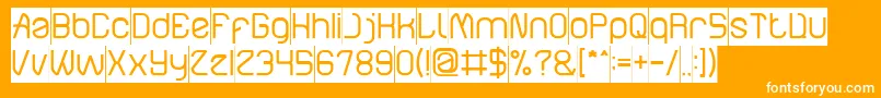 ElectroStaticRainInverse-Schriftart – Weiße Schriften auf orangefarbenem Hintergrund