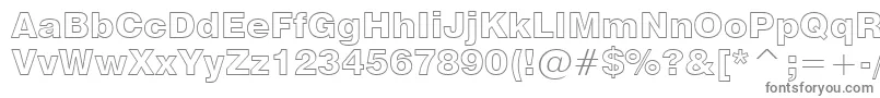 Swz721ko-fontti – harmaat kirjasimet valkoisella taustalla