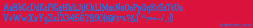 フォントHffAirApparent – 赤い背景に青い文字