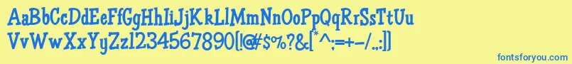 HffAirApparent Font – Blue Fonts on Yellow Background