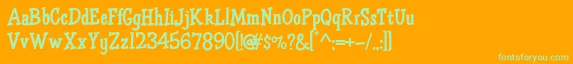 HffAirApparent Font – Green Fonts on Orange Background