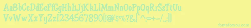 HffAirApparent Font – Green Fonts on Yellow Background
