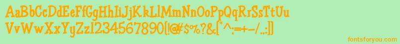 HffAirApparent Font – Orange Fonts on Green Background