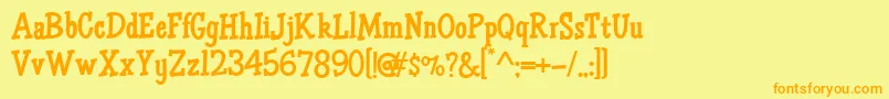 HffAirApparent Font – Orange Fonts on Yellow Background