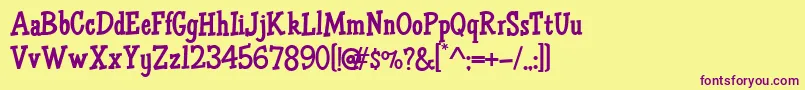 HffAirApparent Font – Purple Fonts on Yellow Background