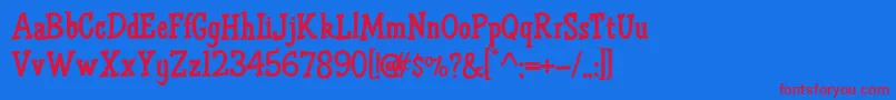 HffAirApparent Font – Red Fonts on Blue Background