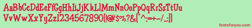 HffAirApparent Font – Red Fonts on Green Background