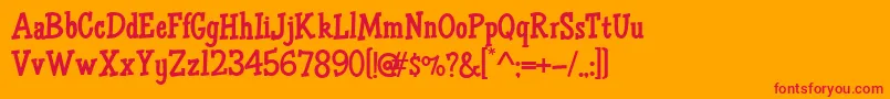 フォントHffAirApparent – オレンジの背景に赤い文字
