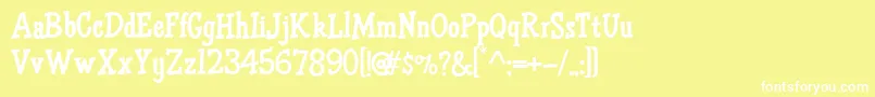 フォントHffAirApparent – 黄色い背景に白い文字