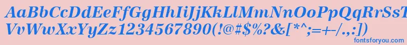 Antiqua ffy Font – Blue Fonts on Pink Background