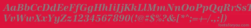 フォントAntiqua ffy – 赤い背景に灰色の文字