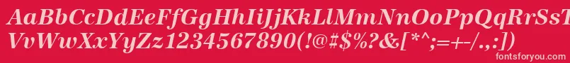 Antiqua ffy Font – Pink Fonts on Red Background