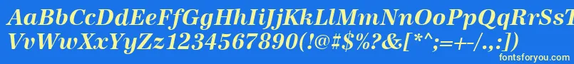 Antiqua ffy Font – Yellow Fonts on Blue Background