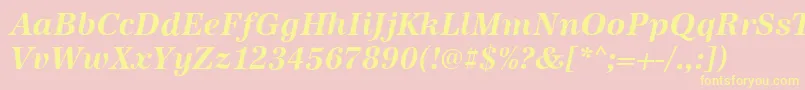 Antiqua ffy Font – Yellow Fonts on Pink Background