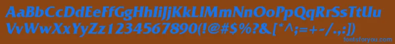 AgfriquerBoldoblique Font – Blue Fonts on Brown Background