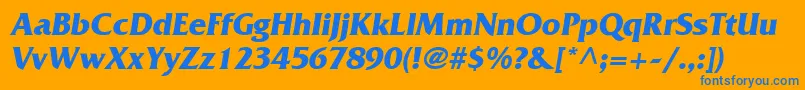 Police AgfriquerBoldoblique – polices bleues sur fond orange