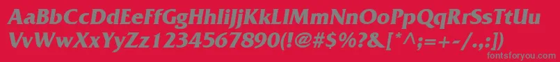 フォントAgfriquerBoldoblique – 赤い背景に灰色の文字