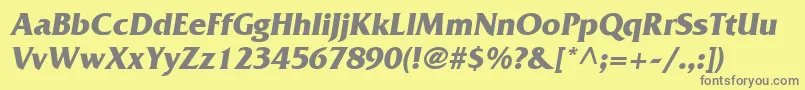 AgfriquerBoldoblique Font – Gray Fonts on Yellow Background