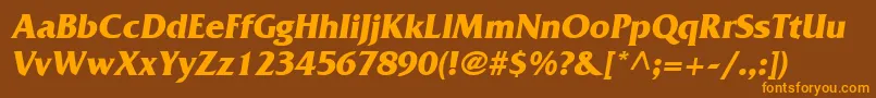 Police AgfriquerBoldoblique – polices orange sur fond brun