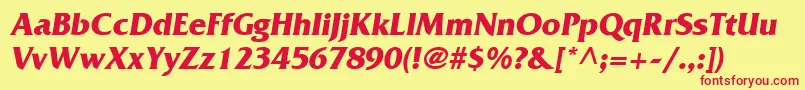 AgfriquerBoldoblique Font – Red Fonts on Yellow Background