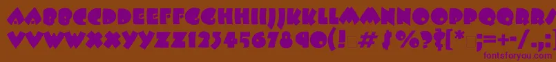 Beeskneesett Font – Purple Fonts on Brown Background