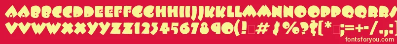 Beeskneesett Font – Yellow Fonts on Red Background