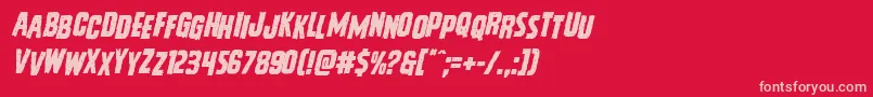 Vicioushungerstagital Font – Pink Fonts on Red Background